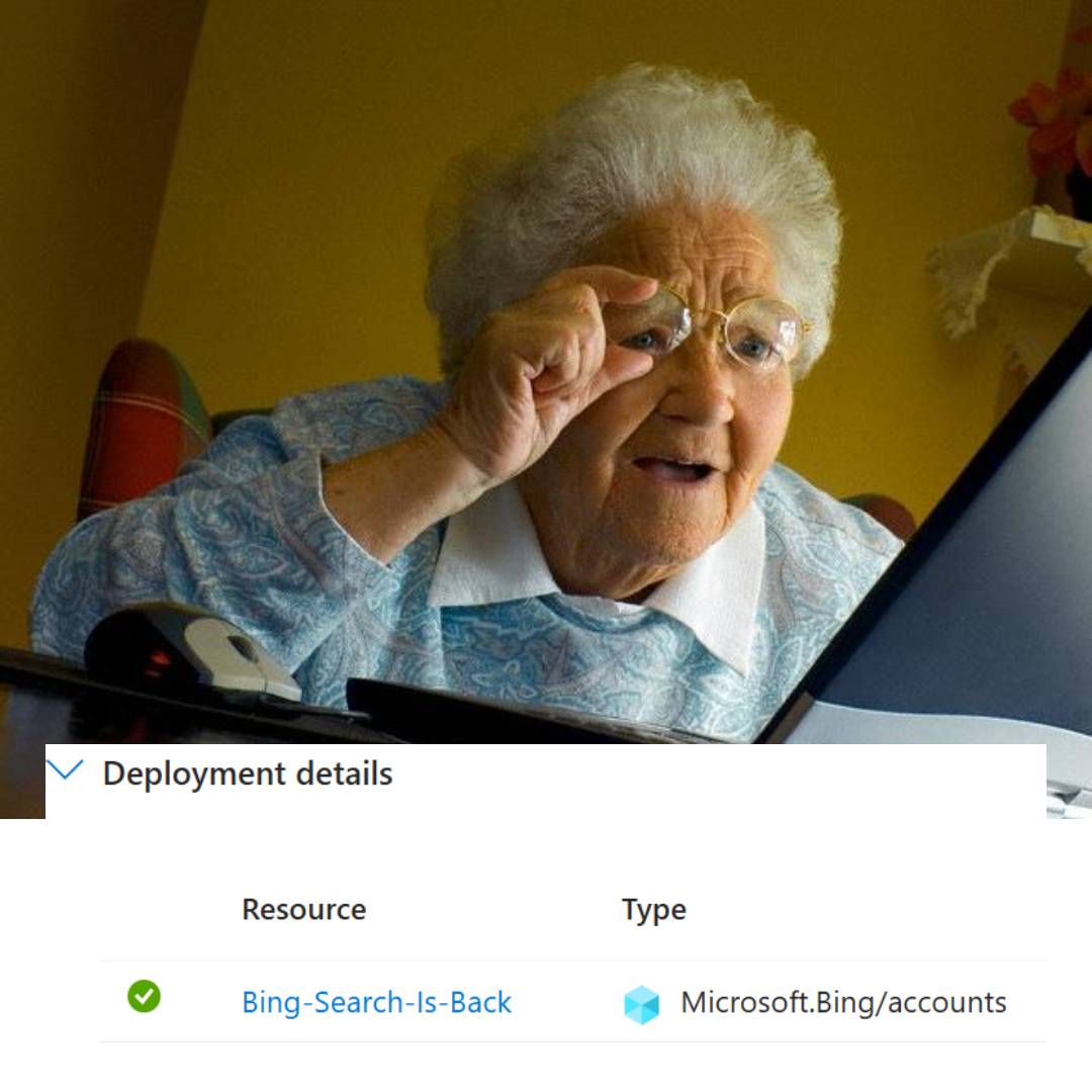 Bing API creation is back.