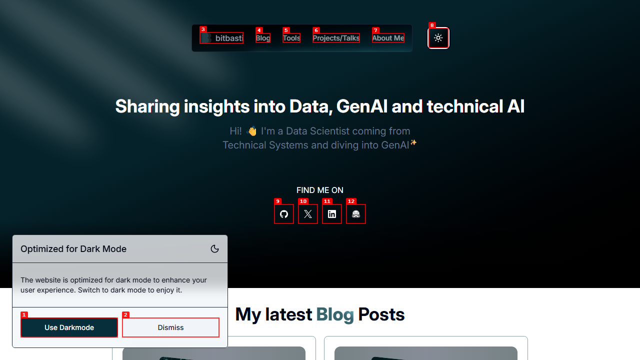Warning popup after switching to light mode on bitbasti.com